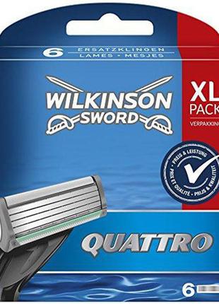 Картриджи к станкам wilkinson quattro xl pack, 6 шт w0032