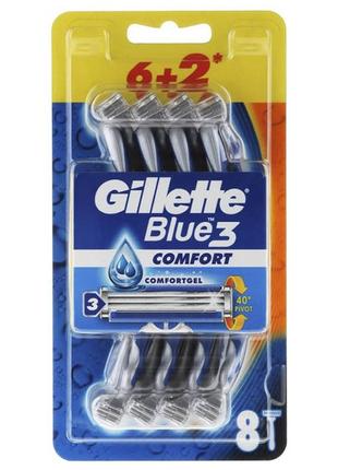 Набір одноразових станків для гоління gillette blue 3 comfort original (8 шт) 01158