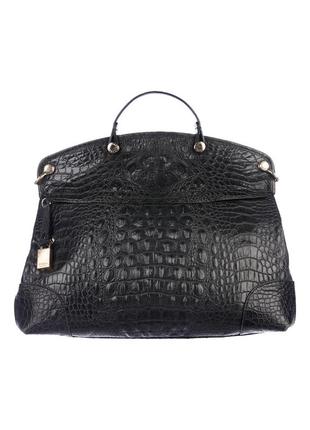Сумка через плечо кожа натуральная furla black croc оригинал натуральная кожа крокодила