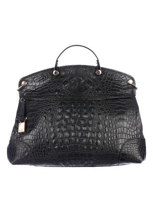 Сумка через плечо кожа натуральная furla black croc оригинал натуральная кожа крокодила