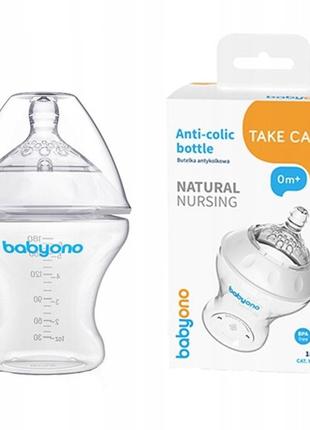 Пляшка антиколікова 180 мл "natural nursing" "babyono"