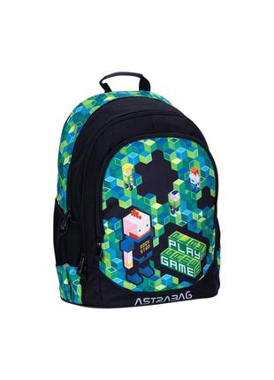 Рюкзак шкільний "game" ab340 чорний із зеленим, astrabag (502023063)