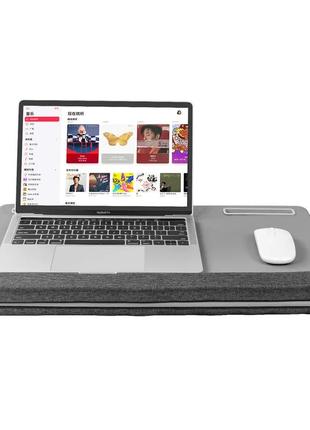 Підставка для ноутбука vhg la4 із слотом для телефона та планшета, подушка, grey2 фото