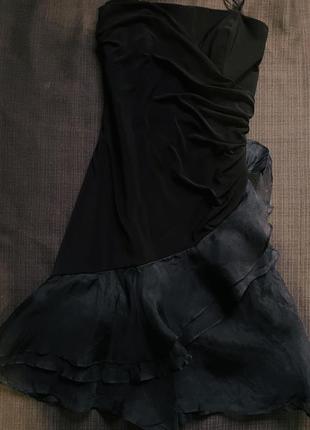 Чорна подовжена сукня1 фото