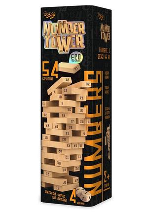 Настольная игра дженга "number tower" на рус/укр языке, danko toys (nt-01)