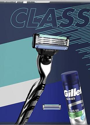 Бритвенный набор gillette mach 3 classic (2 кассеты + гель soothing sensitive 200 мл + сумка) 02482