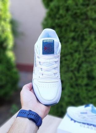 Чоловічі кросівки | reebok classic | білі з зеленим | шкіра, :459 фото