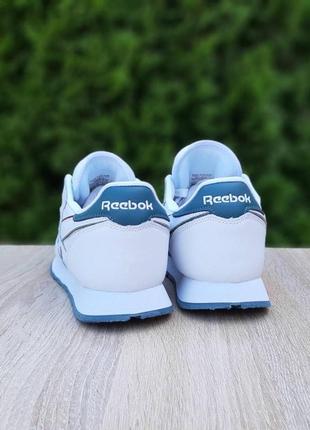 Чоловічі кросівки | reebok classic | білі з зеленим | шкіра, :456 фото