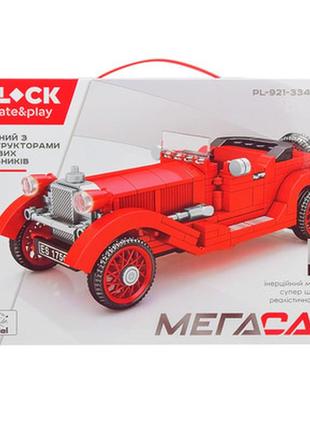 Конструктор iblock "megacar" ретро автомобіль червоний, 324 деталі (pl-921-334)