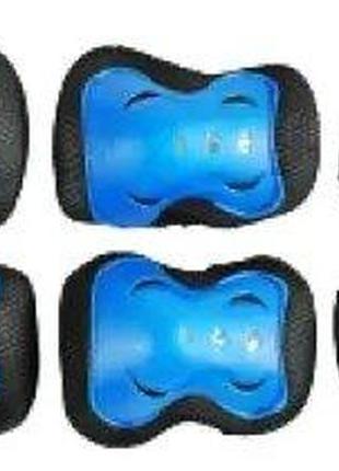 Ролики детские синие pu колесами со светом в сумке м (35-38) + защита 86930-m4 фото