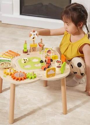 Дерев'яний розвивальний столик viga toys ферма (44657)