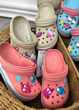 Дитячі крокси сабо crocs crocband kids для дівчаток усі розміри у наявності