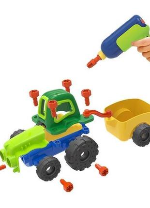 Конструктор edu-toys трактор з інструментами (js030)7 фото