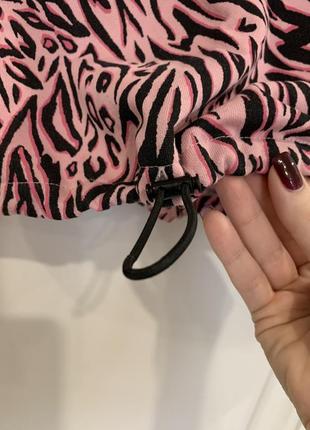 H&m укорочений світшот кроп рожевий леопардовий6 фото