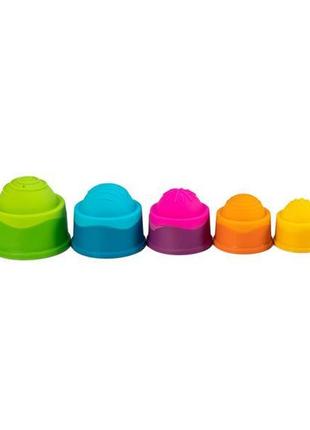 Пирамидка тактильная чашки fat brain toys dimpl stack (f293ml)3 фото