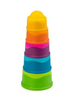 Пирамидка тактильная чашки fat brain toys dimpl stack (f293ml)2 фото