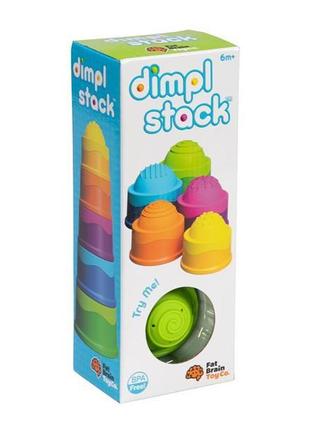 Пирамидка тактильная чашки fat brain toys dimpl stack (f293ml)7 фото