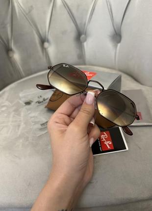 Солнцезащитные очки ray ban темно коричневая линза полный комплект8 фото