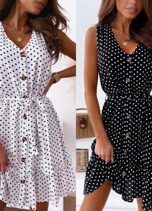 Жіноча літня коротка сукня 42-44 46-48 чорна біла