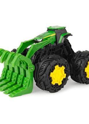 Іграшковий трактор john deere kids monster treads з ковшем і великими колесами (47327)