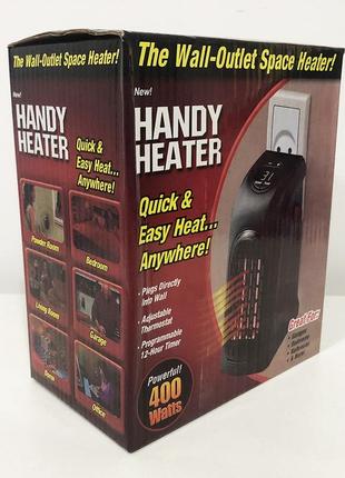 Портативний обігрівач rovus handy heater black, обігрівач дуйчик, побутовий тепловентилятор4 фото