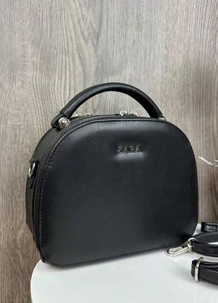Шкіряна сумка жіноча каркасна стиль зара чорна, міні сумочка з натуральної шкіри6 фото