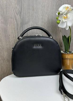 Шкіряна сумка жіноча каркасна стиль зара чорна, міні сумочка з натуральної шкіри4 фото
