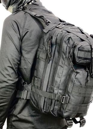 Тактический рюкзак tactic 1000d для военных, охоты, рыбалки,  походов, путешествий и спорта. цвет: черный2 фото