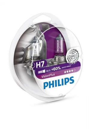 Комплект галогенных ламп philips visionplus 12972vps2 h7