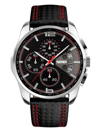 Годинник наручний чоловічий skmei 9106rd, оригінальний чоловічий годинник, модний чоловічий годинник круглий
