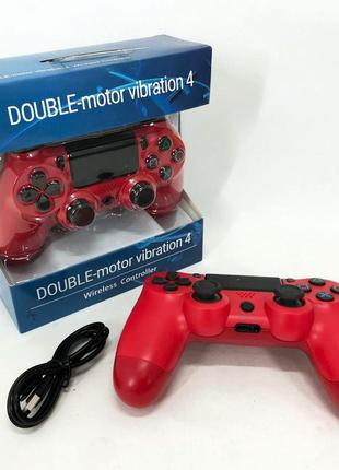 Джойстик doubleshock для ps 4, игровой беспроводной геймпад ps4/pc аккумуляторный джойстик. цвет: красный