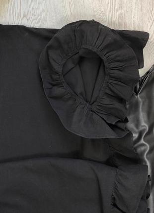 Черное длинное платье в пол оверсайз рюшами вырезом большого размера батал высокий рост9 фото