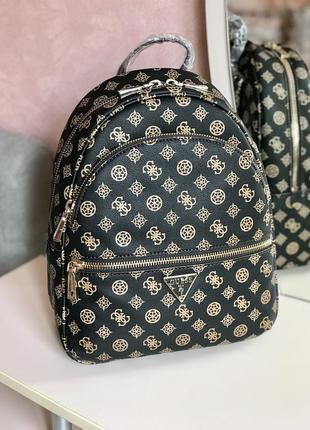 Рюкзак жіночий guess оригінал manhattan large backpack гесс коричневий в лого