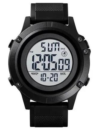 Годинник наручний чоловічий skmei 1508bkwt black, годинник наручний електронний тактичний. колір: чорний