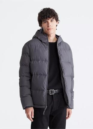 Calvin klein hooded down jacket hotsell