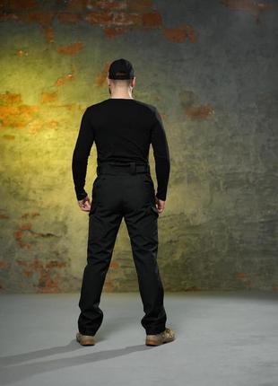 Теплі штани з софтшелу peak чорні + лонгслів pulse чорний з тризубом3 фото