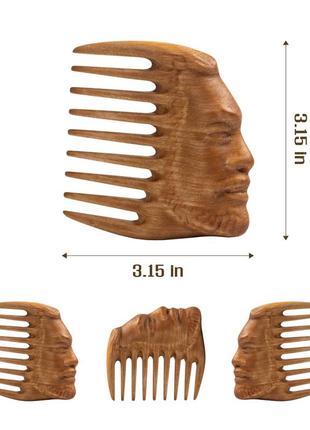 Мужской гребень для волос и бороды zamas wood man 8 х 8 х 1см ручная работа деревянный груша