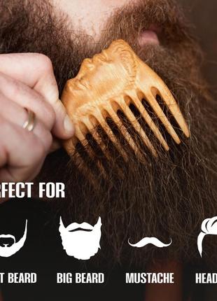 Мужской гребень для волос и бороды zamas wood man 8 х 8 х 1см ручная работа деревянный груша
