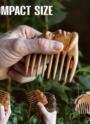 Мужской гребень для волос и бороды zamas wood man 8 х 8 х 1см ручная работа деревянный груша