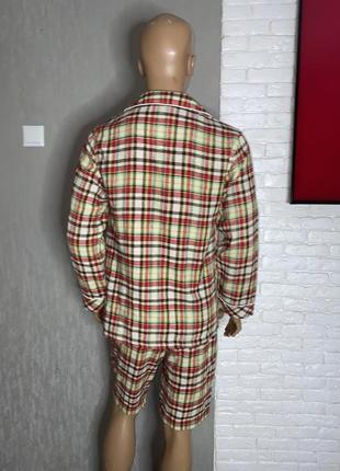 Итальянская мужская пижама в клетку пижама с шортами италия bogari, s2 фото