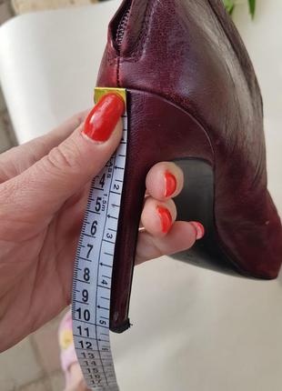 Элегантные стильные кожаные вишневые бордовые туфли ботильоны mng mango 409 фото