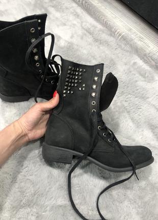 Новые черные ботинки нубук кожа сток1 фото