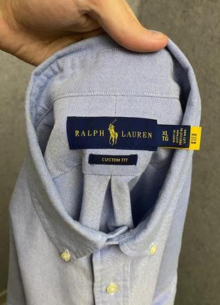 Голубая рубашка от бренда polo ralph lauren5 фото