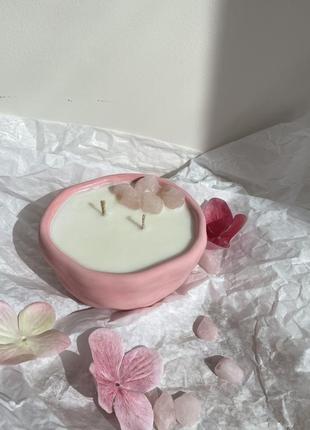 Соєва свічка в гіпсовому кашпо