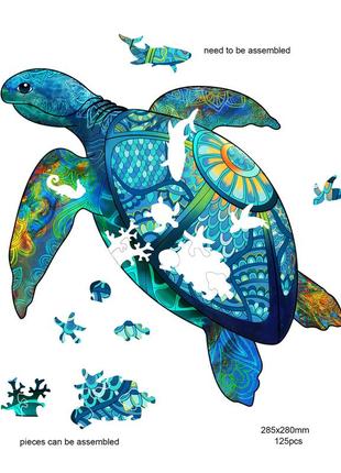 Деревянные цветные пазлы черепаха sea turtle rainbowooden eureka