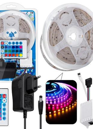 Світлодіодна стрічка smd 5050 rgb led 5 м ip65 з bluetooth wifi контролем. підключення 220v2 фото