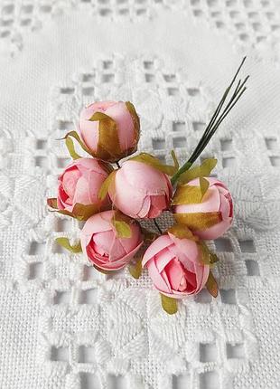 Півонії міні тканинні ø 20 мм 6 шт