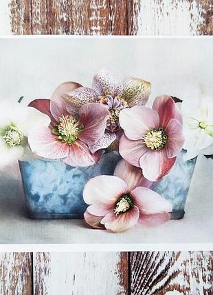 Декупажная карта а-4 "цветы". 1 шт