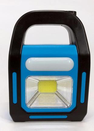 Фонарь светодиодный аккумуляторный на солнечной батарее hb-9707 b-2 zb-40, переносной фонарь. цвет: синий10 фото