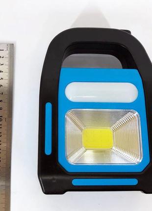Фонарь светодиодный аккумуляторный на солнечной батарее hb-9707 b-2 zb-40, переносной фонарь. цвет: синий8 фото